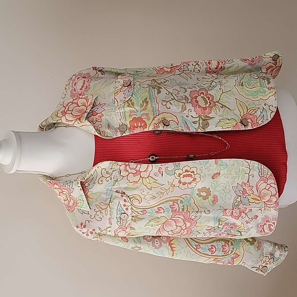 Coldwater Creek Women's Colorful Floral Print Jacket Petite M